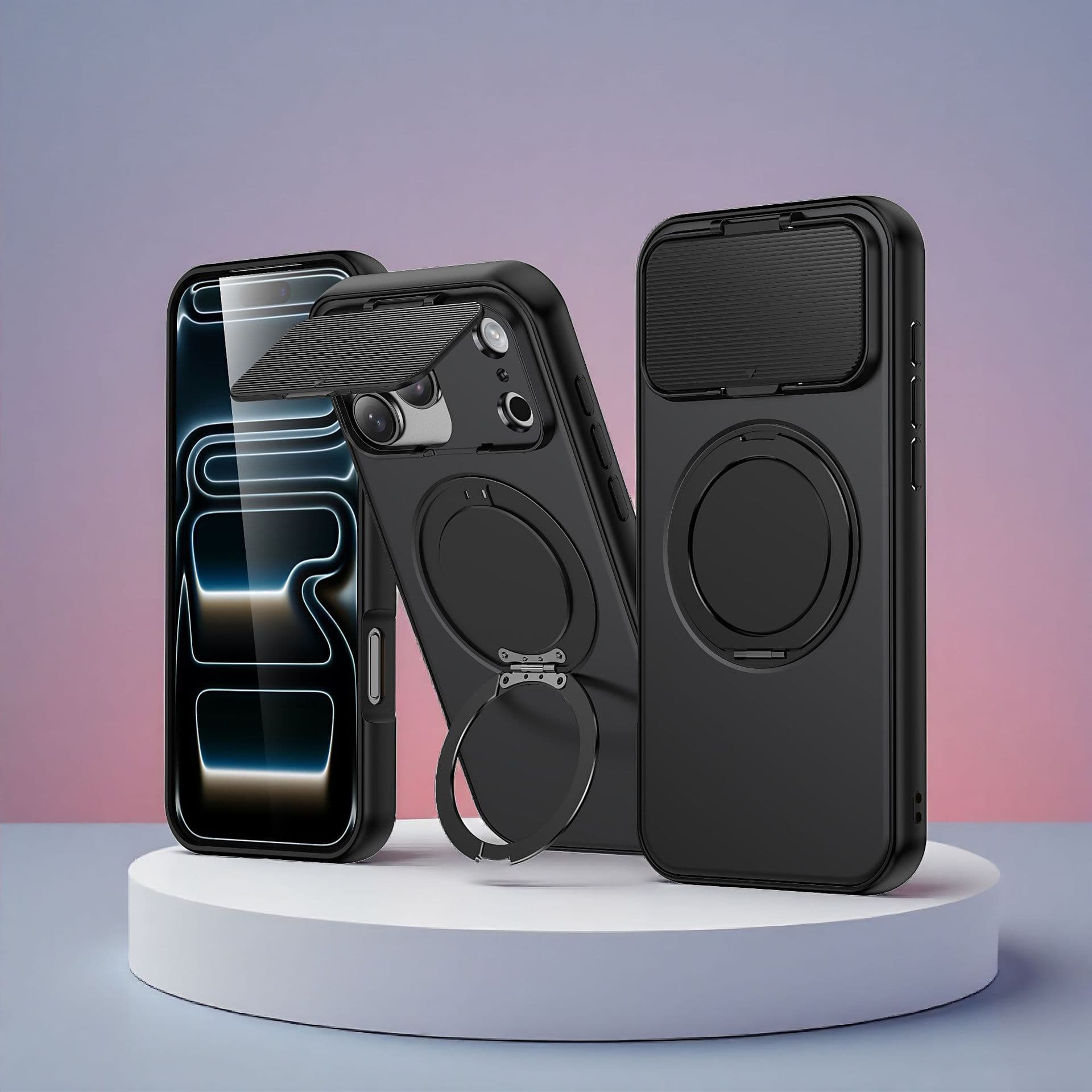 Wholesale Suitable for Apple 17Promax Protective Phone Case Iphone17 Rotating Stand 16 Phone Protective Cover