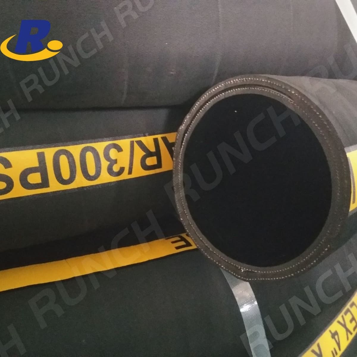 Black high-pressure water pipe industrial hose with cloth rubber pipe water pipe resistant to high temperature and oil resistant water pipe