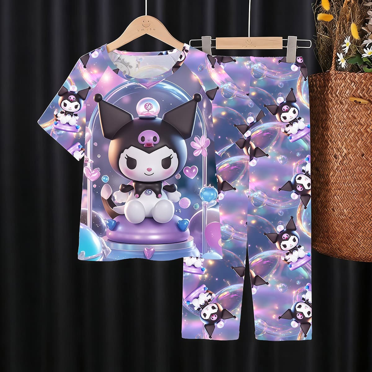 Kids' Pajama Set Fall Cute Girls' Sleepwear Baby Underwear Boys' Homewear Students' Older Kids' Loungewear