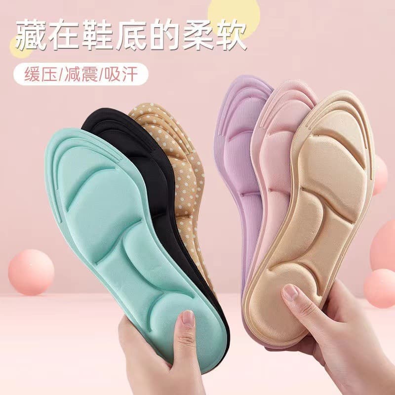 Foot Comfort 5D Motion Ultra-Soft High Heel Insoles with "Step-in-Feces" Sensation, Military Training Shock Absorption, Pain Prevention, Moisture-Wicking, Odor Control, and Thick Soft Sole