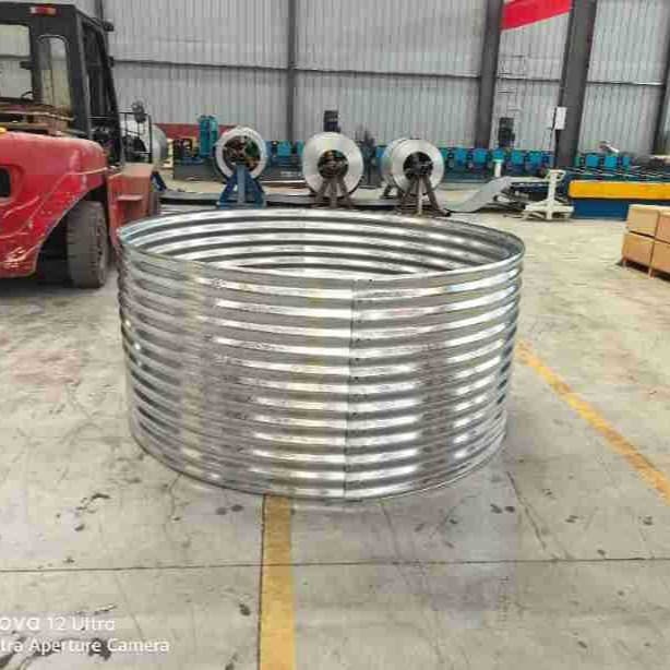 Galvanized steel fish ponds for large outdoor circular high-density aquaculture (shrimp/loach farming) with canvas lining