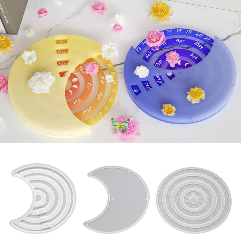 DIY Calendar Timing Plate Silicone Mold for Aromatherapy Plaster, Home Decor, Jewelry, Glue, and Resin Abrasive Tool