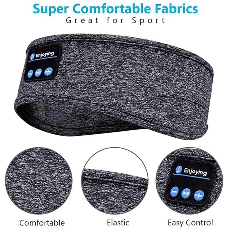 Classic Bluetooth 5.0 Sleep Mask with Detachable Fitness Yoga Sweat-Absorbing Headband, Outdoor Running Breathable Headband