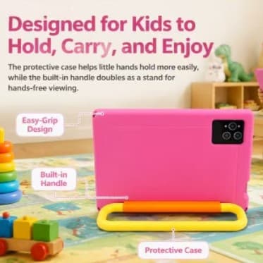 10.1-Inch Eco-Friendly Kids Tablet Android 14, Washable