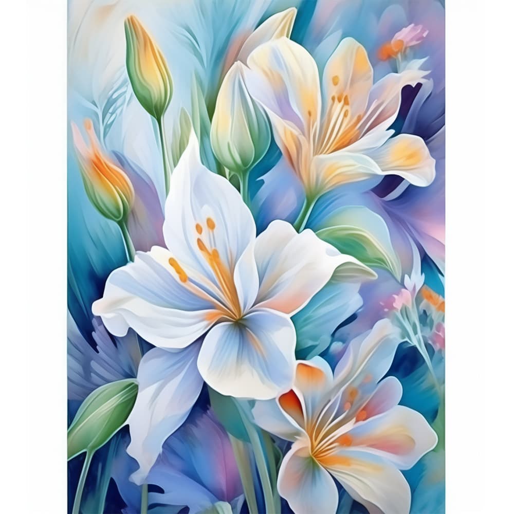 1 Piece Floral Landscape Pattern Diamond Painting Kit, DIY Full Drill Diamond Painting Kit for Adults, Wall Decor