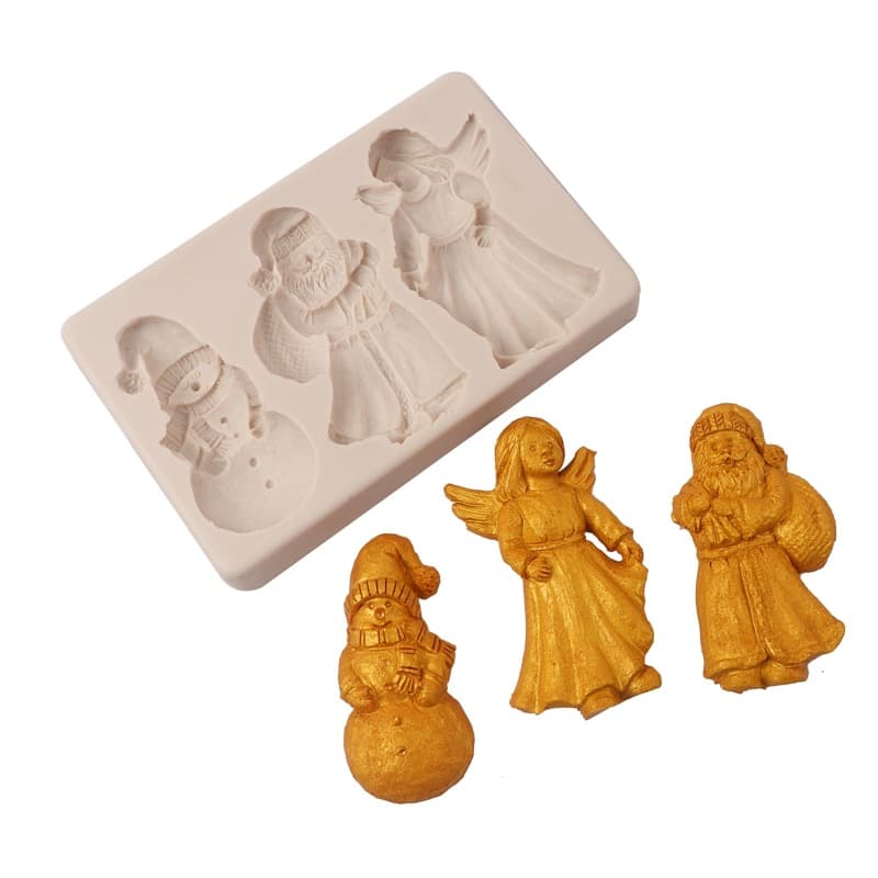 Christmas Series Santa Claus Snowman Fondant Chocolate Mold Angel Decoration Cake Mold Resin Baking