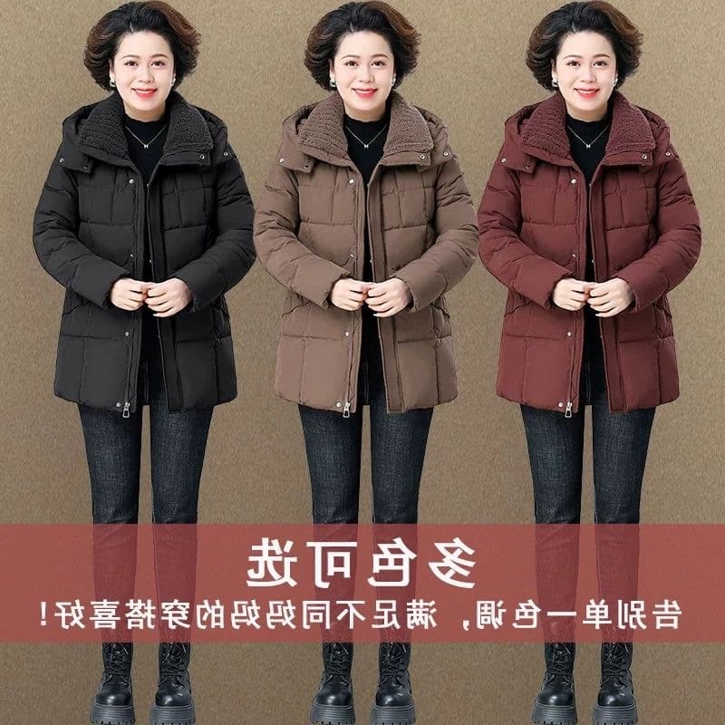 Mom's mid-length down cotton coat 2025 new middle-aged and elderly thickened cotton jacket winter warm cotton coat