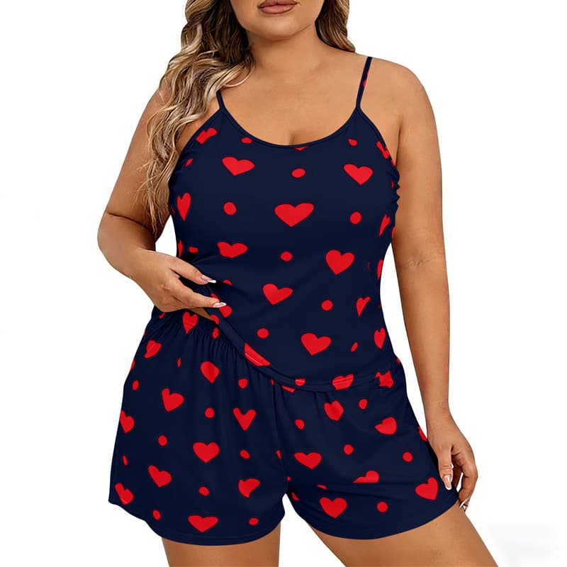 Cross-Border Temu Summer Amazon Set European/US Style Plus Size Women's Pajamas Four Seasons Homewear Camisole Vest