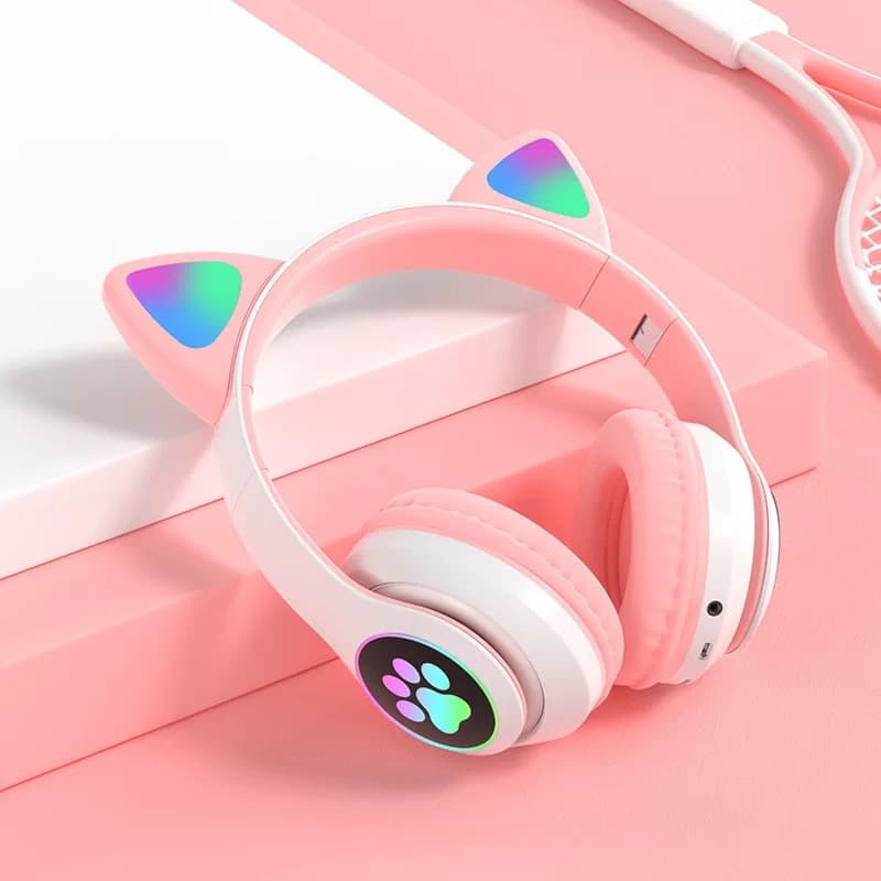 New STN-28 Cat Ear Bluetooth Headset Foldable Plug Luminous