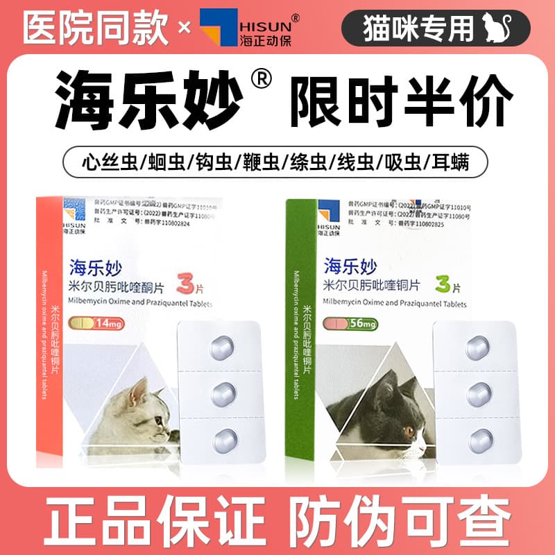 Hail Miao cat dewormer, an all-in-one internal and external treatment for tapeworms and praziquantel-based deworming in kittens and adult cats.