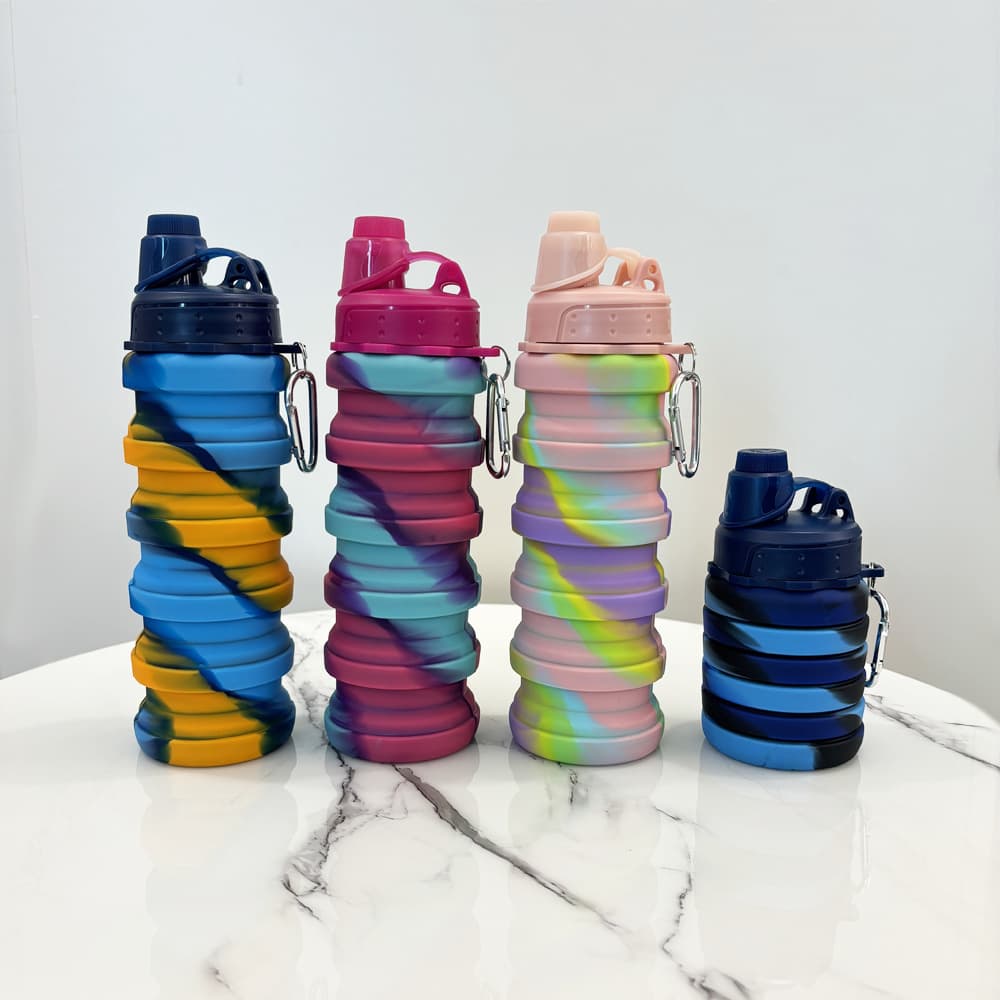 Portable Folding Silicone Cup for Outdoor Travel, Anti-Fall Telescoping Bottle for Cycling and Fitness