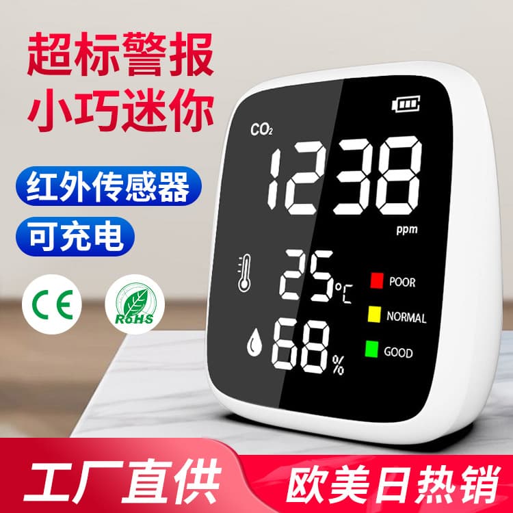 Household Carbon Dioxide Detector Indoor Air Quality Gas Analyzer CO2 High Precision Drop Shipping