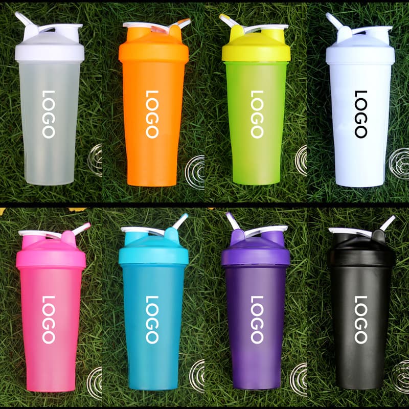 Wow Custom Wholesale Mixing Cup Fitness Cup with Handle Sports Water Bottle 600ML Graduated Protein Shaker