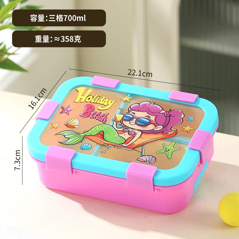 Student Multi-Compartment Lunch Box, Dormitory Meal Container, Large Capacity Plastic Bento Box