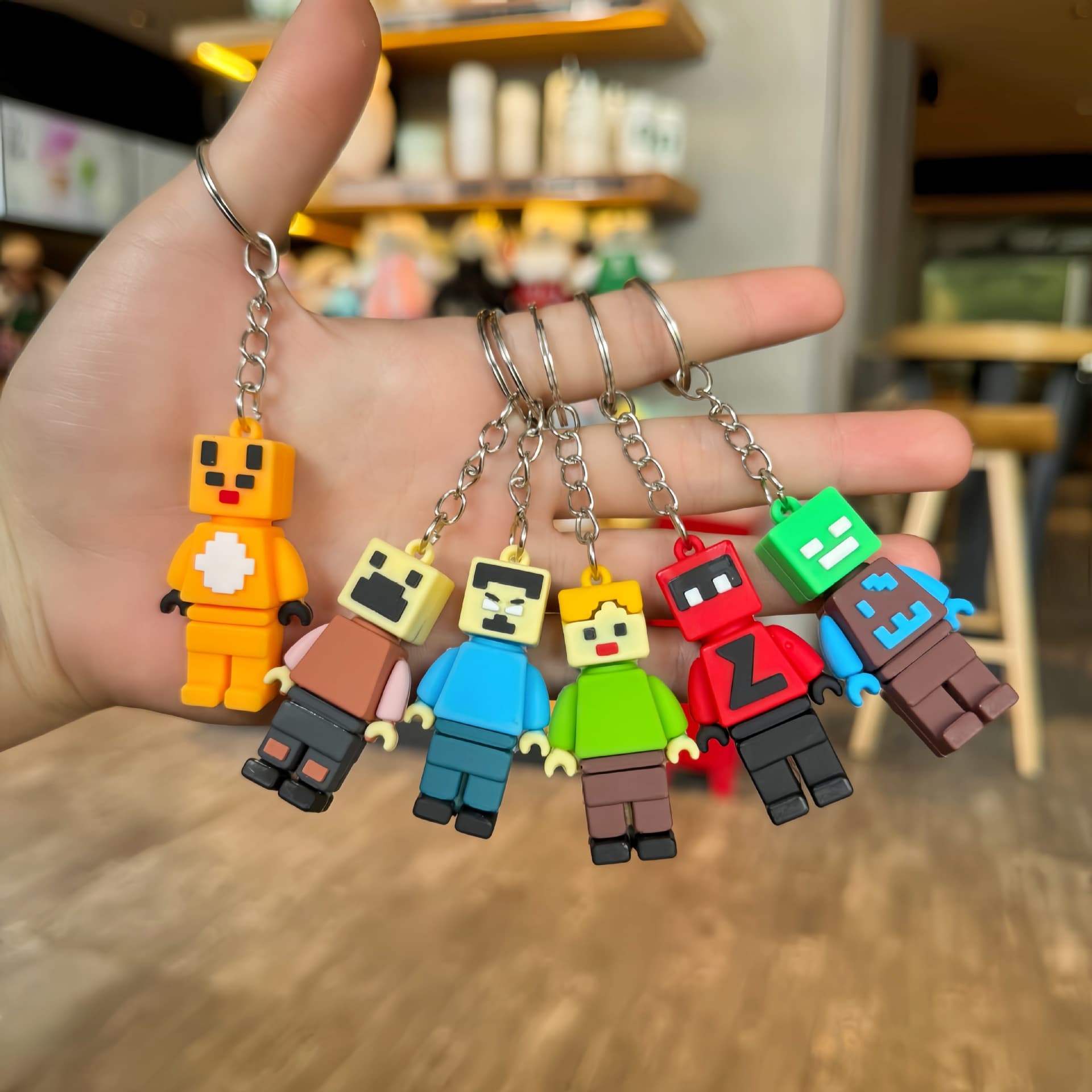 New Minecraft Series Keychain Doll Pendant Car Bag Couple Keychain Pendant Gift Wholesale