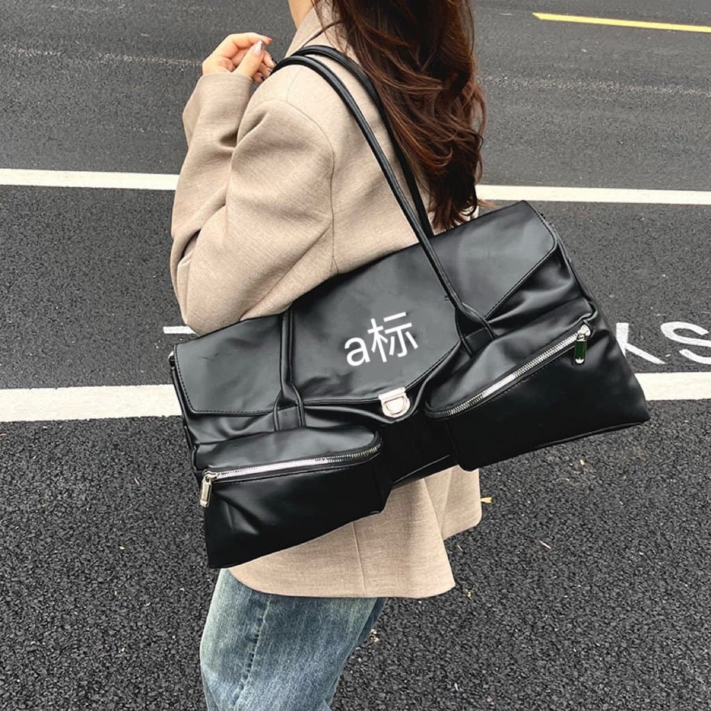Cross-border Large Capacity Women's Bag, New French Texture Underarm Baguette Bag, Textured Lightweight Single Shoulder Tote Bag