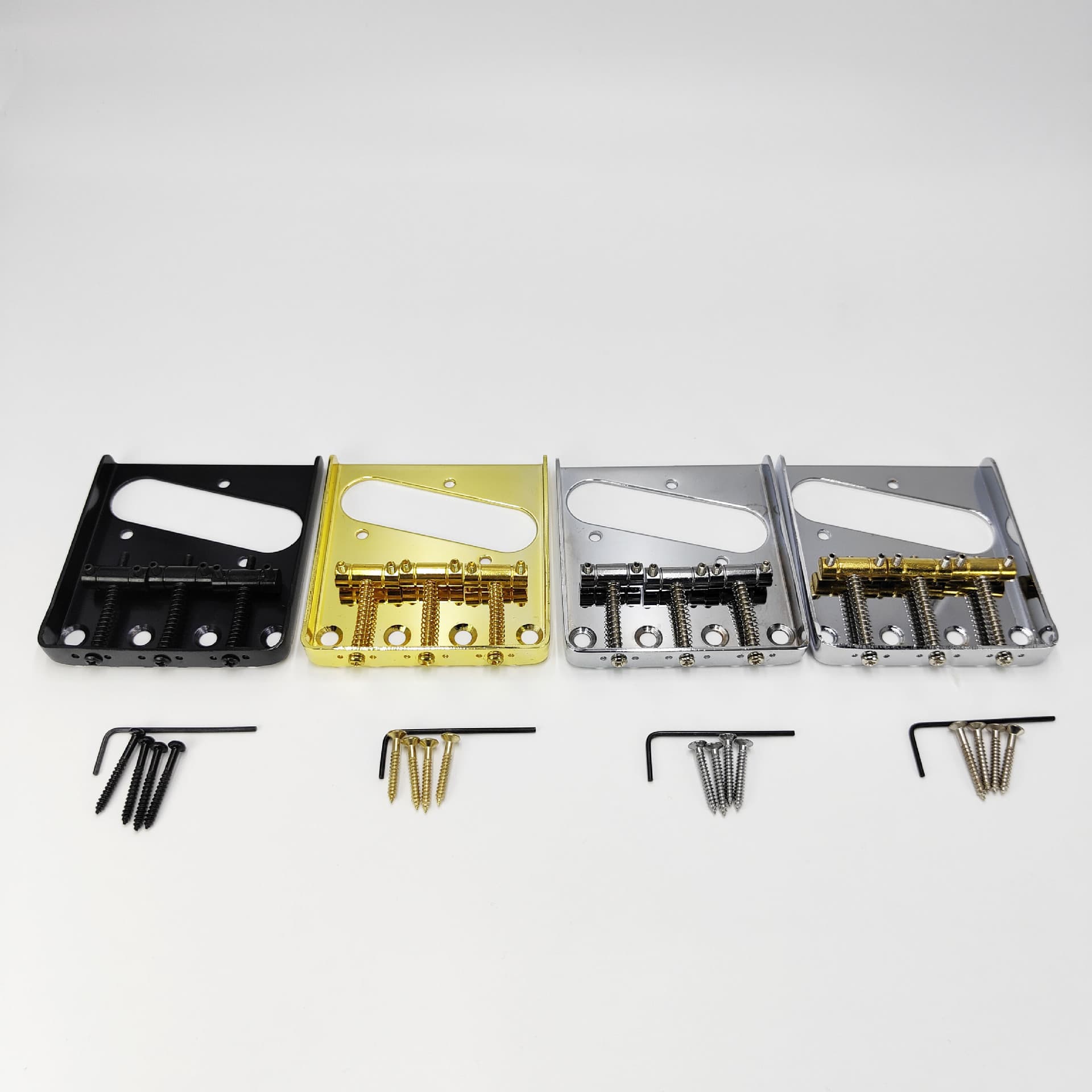 TL Bent Edge Electric Guitar Bridge 3-Saddle Fixed Bridge 3-Tailpiece 6-String Single Coil Pickup Slot String Bridge