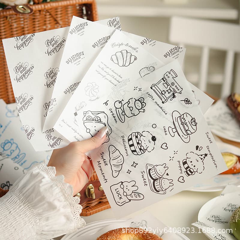 18cm grease-proof paper cake pad paper oil-proof silicone oil paper oil-absorbing paper hamburger bread paper baking tray food grease paper