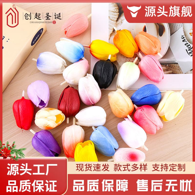 Colorful Artificial Tulip Buds, Couple Date Props, Living Room Decoration, Artificial Flowers, Home Decor Wholesale