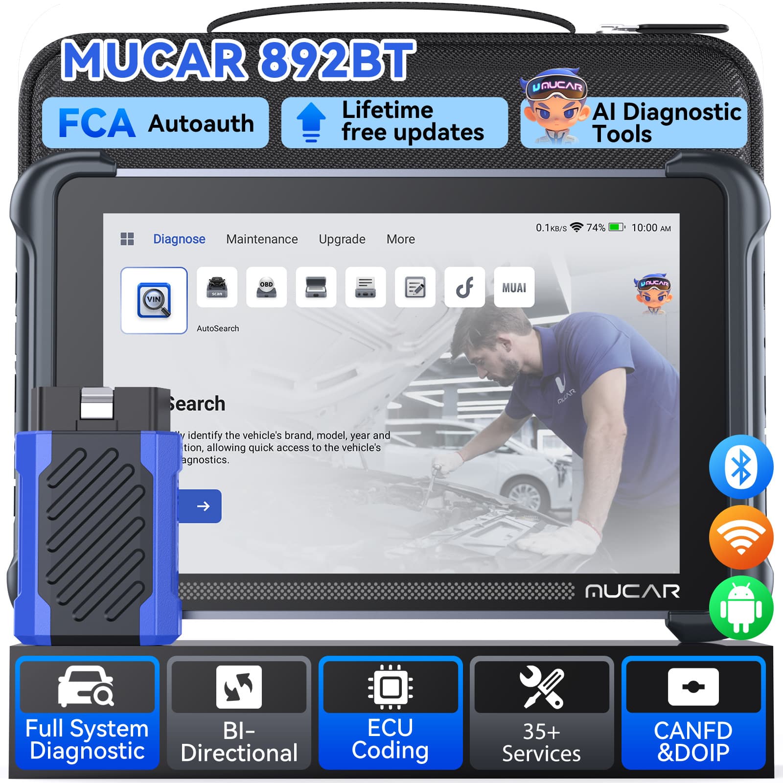 MUCAR 892BT AI-Powered car Diagnostic tool OBD2 car diagnostic tool