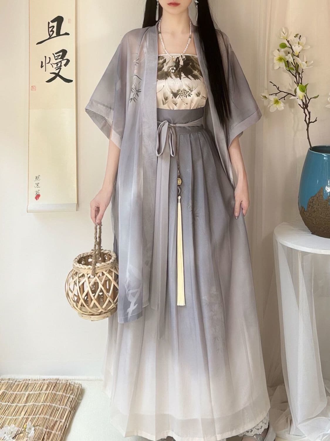 Du Jiuzhou [Tian You Wu] New Song-Style Hanfu Women's Original Improved Changgan Temple Daily Beizi Spring and Summer Daily