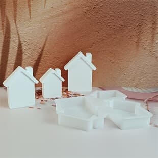 S1362 Smooth House Set Ornamental Plaster Mold DIY Silicone Mold Plaster Mold