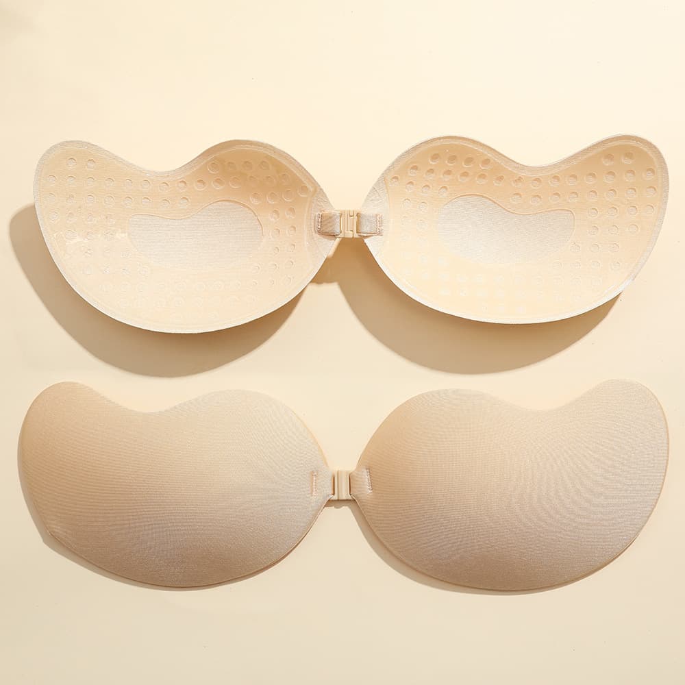 Summer thin fabric large cup small breast adhesive push-up invisible breathable sweat-proof mango-shaped nipple covers.