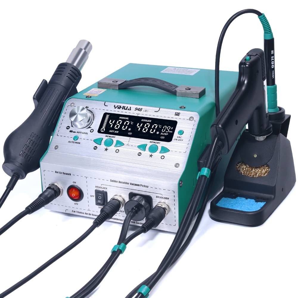 YIHUA 948 Desoldering Pump Automatic Desoldering Gun Soldering Station 2-in-1 Electric Desoldering Tool