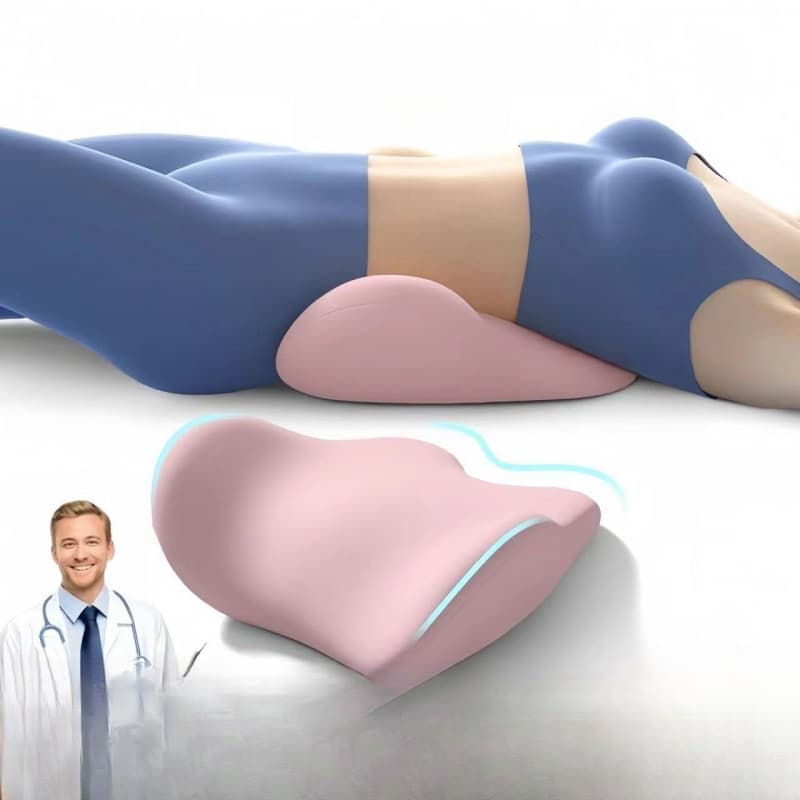Bed Lumbar Support Pillow for Sleeping, Ergonomic Back Cushion for Lower Back Pain Relief, Flat Sleeping Lumbar Pad for Herniated Disc, Sleep-Specific Waist Support