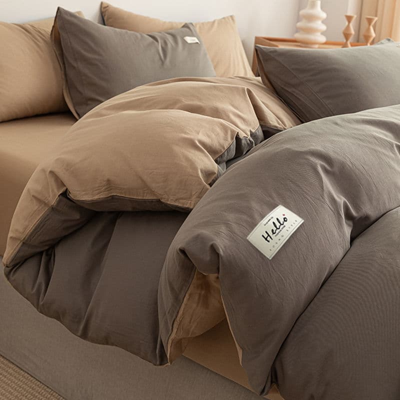 Japanese style duvet cover single piece 150200230 duvet cover three-piece set solid color four-piece set factory cross-border wholesale supply chain