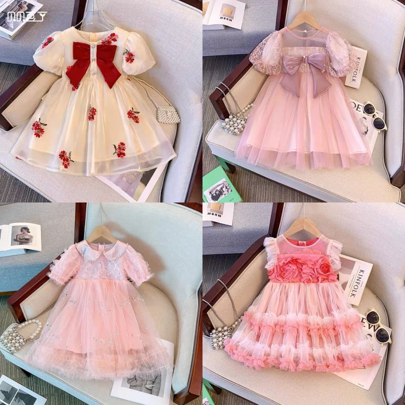 Baby Girl Dress 2026 Summer Floral Internet Celebrity Style Puff Skirt Girls Mesh Dress Skirt UV Protection