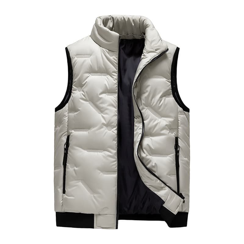 Thick Autumn/Winter Style Down Cotton Vest Men's Casual Korean Style Cotton Jacket Men's Stand-up Collar Warm Large Size Waistcoat