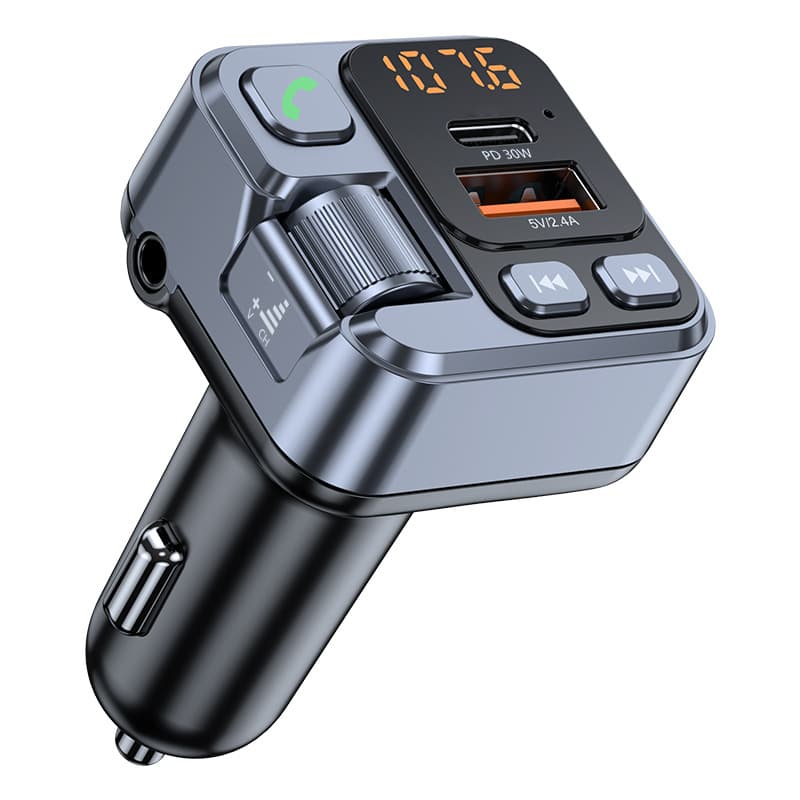 New Car Bluetooth MP3 PD Fast Charging USB Port Charger Car FM Transmitter Bluetooth Hands-Free MP3