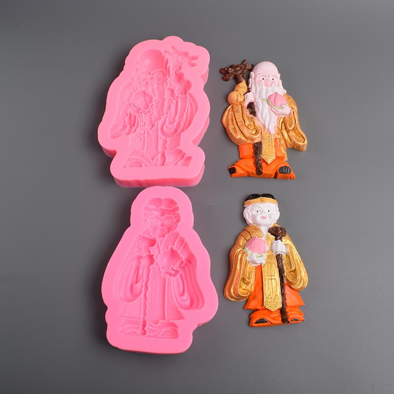 Large Size Birthday Star Chocolate Fondant Mold Old Man and Woman Cake Decoration Baking Tool Epoxy Resin Plaster Tool Mold