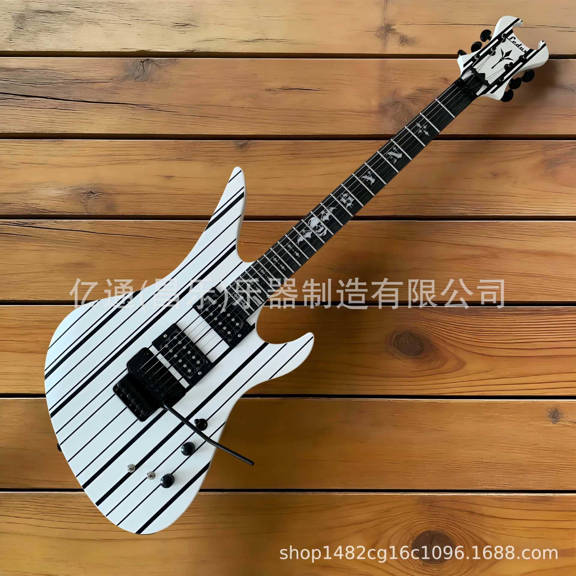 Ledux Custom-S Style Electric Guitar High-End Cross-Border Double-Locking Tremolo White Electric Guitar
