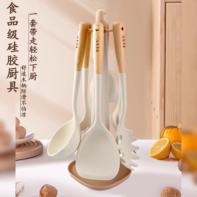 New full set of silicone spatulas and spoons kitchen supplies kitchen utensils food grade high temperature resistant household sets wholesale