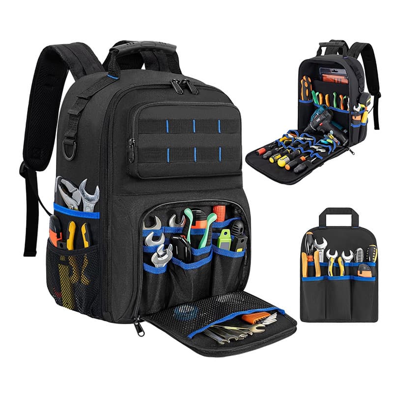 Cross-border Thickened Oxford Cloth Multi-function Tool Bag, Outdoor Car-mounted Carpenter Repair Portable Wear-resistant Tool Storage Bag