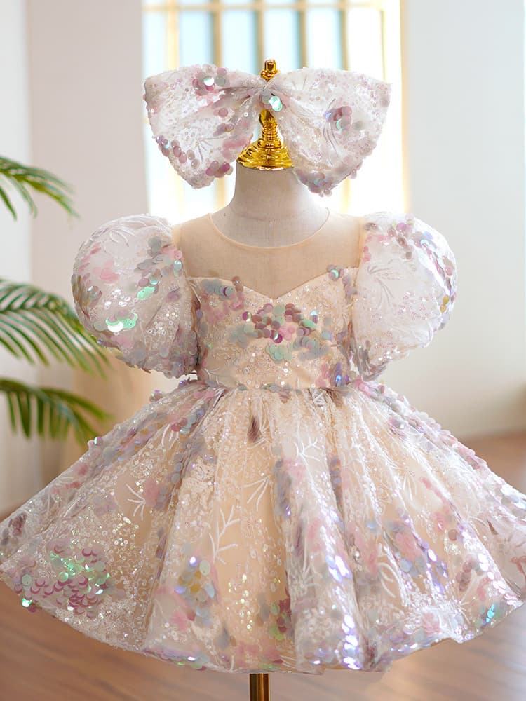 Princess Dress Children's Wedding Flower Girl Piano Performance Gown Little Girl Wedding Dress Hostess Girl Costume