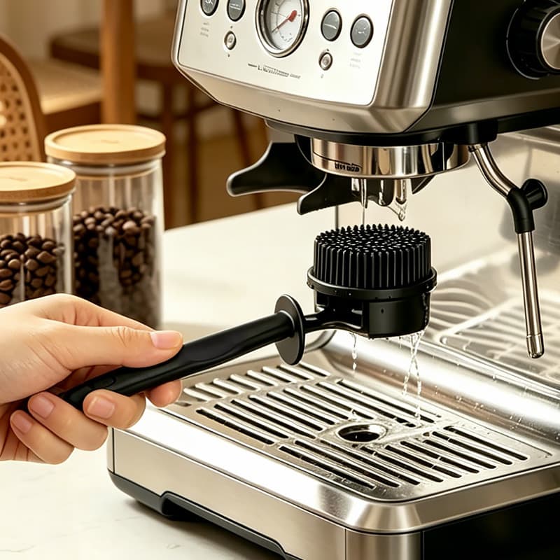 Espresso Machine Cleaning Brush, Silicone Brush for Portafilter, Anti-Scald Home Coffee Tool Cleaner