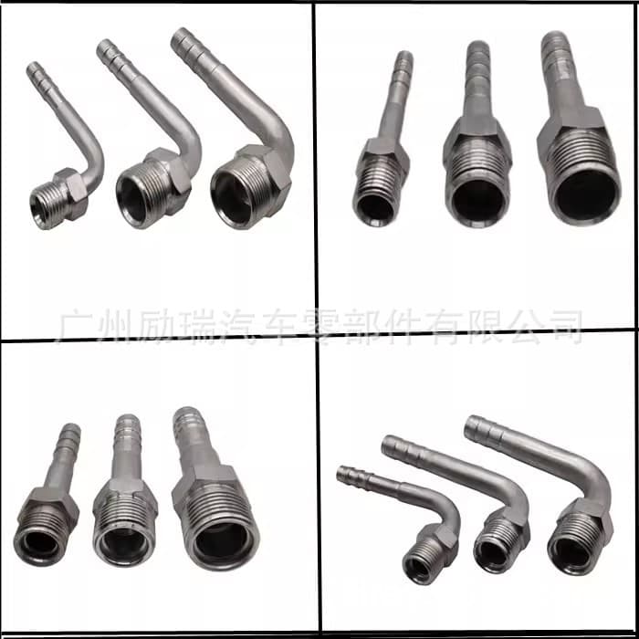 Automotive AC R134a Eco-Friendly Air Conditioning Pipe Fitting Male Thread Connector OR Ordinary Refrigerant Pipe Connector Crimp Pipe AC Modification