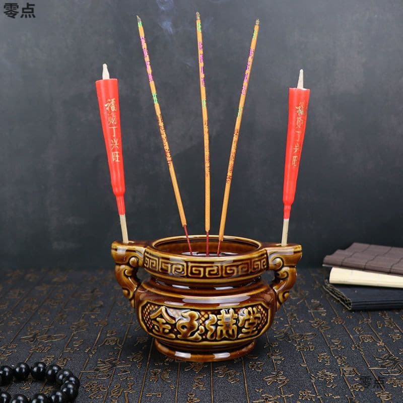 Incense Burner Candle Holder Stand for Home Use, Ceramic Copper Alloy Handcrafted Factory Direct LD