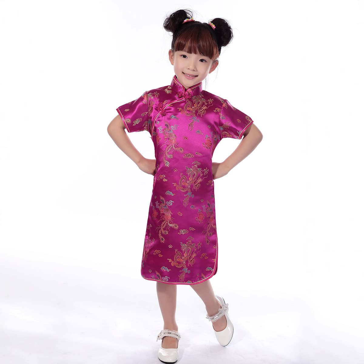 Summer Children's Cheongsam 2000 Girl's Tang Suit Princess Dress Ethnic Style Little Girl Large Child Guzheng Performance Costume