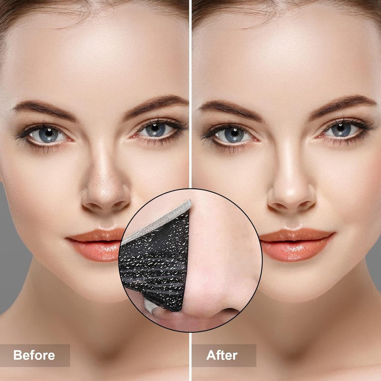Nose Strips Blackhead Remover Nose Pore Strips Black Charcoal Fiber Nose Mask Deep Cleansing Blackheads Cross-Border Wholesale