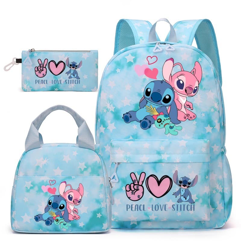Cross-Border Hot Selling Cartoon Stitch School Backpack for Primary and Secondary Students, Lunch Bag, Pencil Case, Factory Direct
