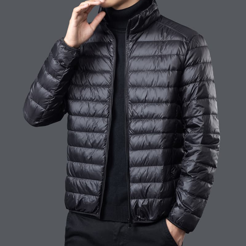 Down Cotton Jacket Men's 2025 New Style Winter Hooded Warm Cotton Padded Coat Versatile Lightweight Spring Autumn Stand Collar Outerwear Handsome