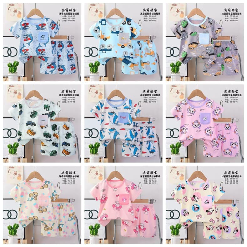 Pajamas for kids children's clothing 2026 children's pajamas casual summer full flower short-sleeved shorts home wear