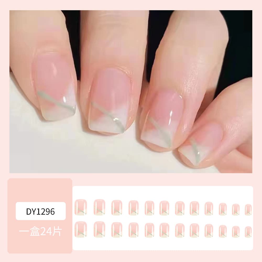 Hot-Selling Printed Nail Stickers Douyin Xiaohongshu Same Style Press-On Nail Tips Spring Summer Wearable Short Style Wholesale