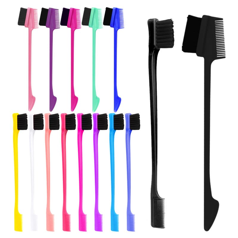 Eyebrow Brush Makeup Tool Edge Control Hair Brush Eyebrow Comb Eyelash Hairline Dye Brush Cleaning Dual-Ended