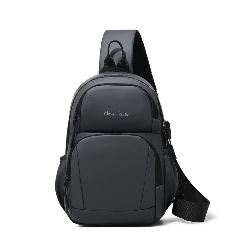 2026 New USB Port Chest Bag Business Travel Casual Men's Crossbody Bag Simple Commuter Shoulder Bag