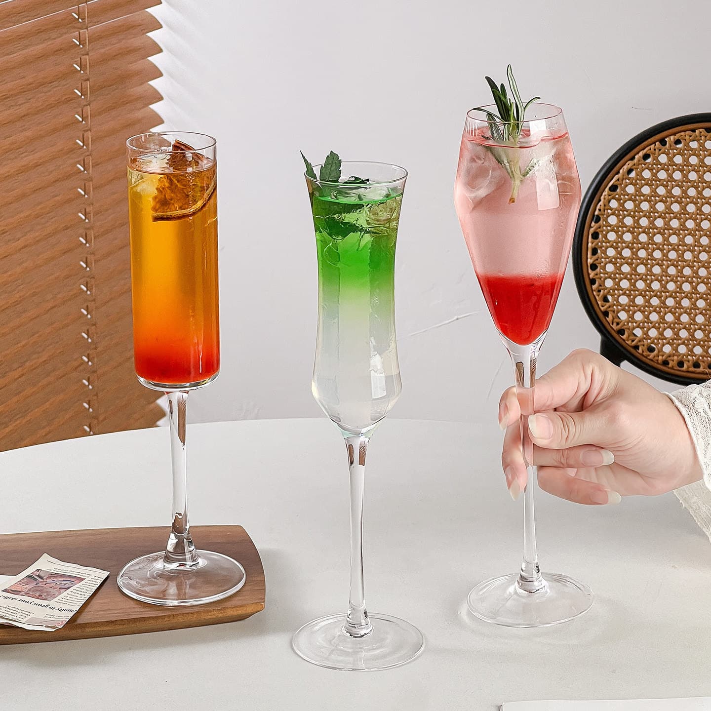 High-End Ins-Style Champagne Glasses, Wine Glasses, Cocktail Glasses, Specialty Cocktail Wine Glass Set, Glass Cups